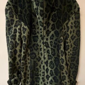 Green Leopard Print  Jacket